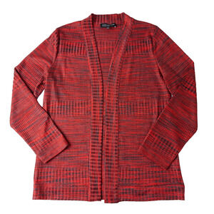Jones New York Womens M Open Front Cardigan Sweater Artsy Lagenlook Art Teacher